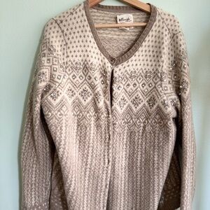 Elegant Beige Patterned Cardigan